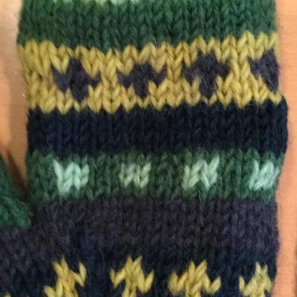 Wool Mittens, Fleece-Lined, Fair Trade, Hand-Knit - Picture 3 of 4